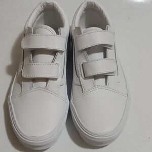 Vans Kids White Velcro Sneakers